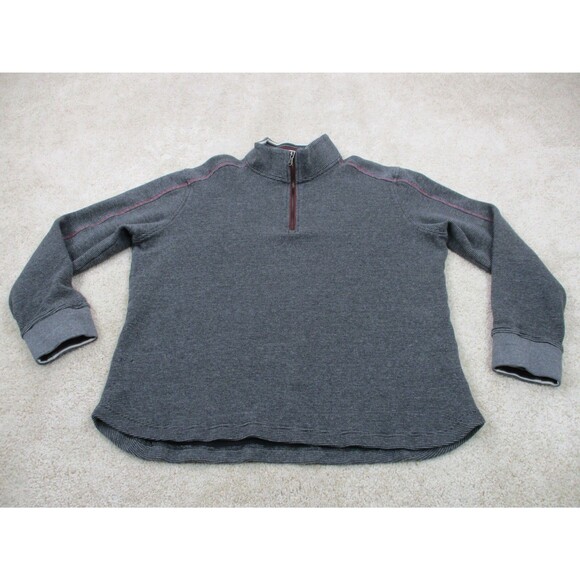 Robert Graham Sweater Adult Large Classic Gray Zip Pullover Preppy Cotton Mens - Picture 1 of 12